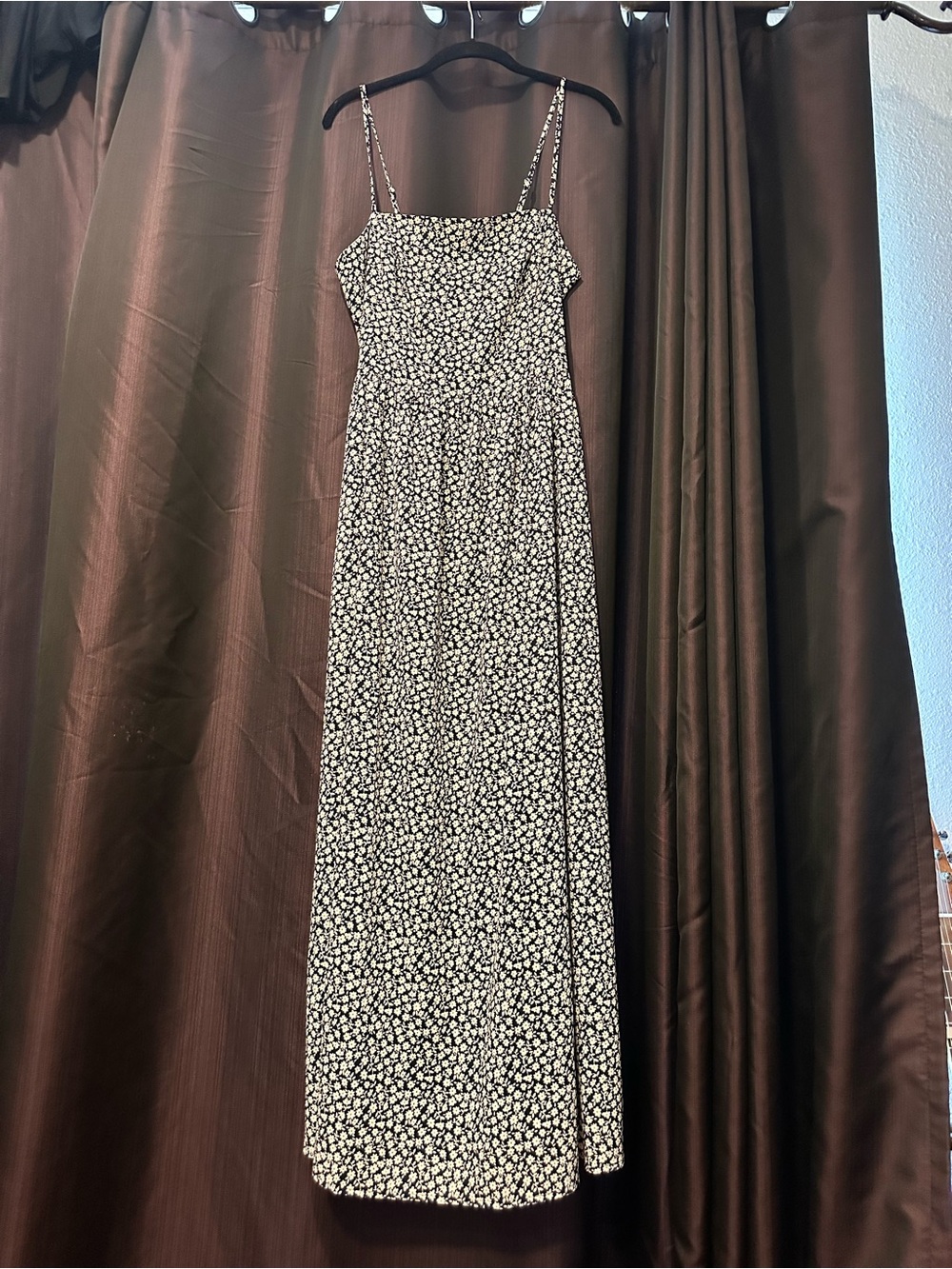 Goodthreads Black and White Ditsy Floral Maxi Dress